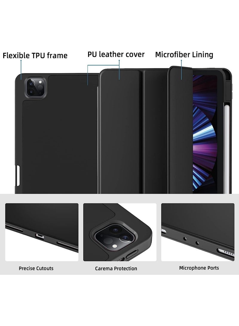 ELTRAZONE Case Compatible with iPad Pro 11 Case 2021/2020 with Pencil Holder, for iPad Pro 11 Inch Case 3rd/2nd Generation, Trifold Stand Protective Case with Soft TPU Back - Image 3