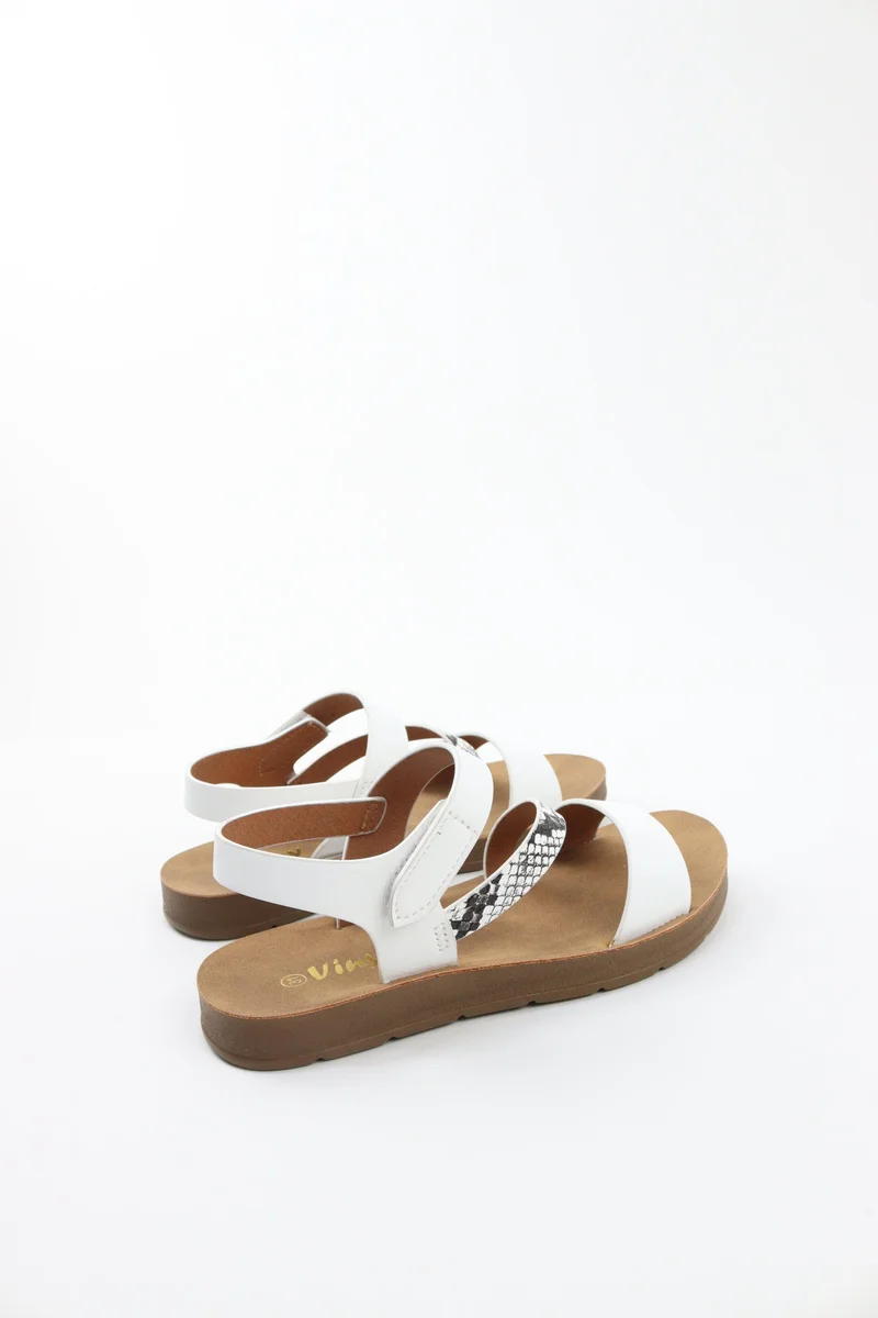 Viny WHITE Viny Girls' Comfort Ankle Strap Sandals for Women | Best Price UAE