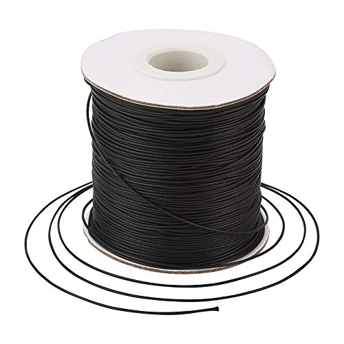 Craftdady 185 Yards 1.2mm Waxed Polyester Cord Black Waxed Beading Thread String for Macrame Braided Bracelet Necklace Jewelry Making - Image 2