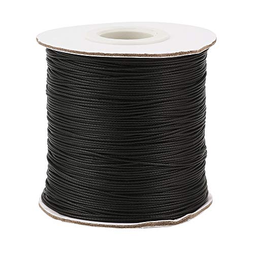 Craftdady 185 Yards 1.2mm Waxed Polyester Cord Black Waxed Beading Thread String for Macrame Braided Bracelet Necklace Jewelry Making - Image 3