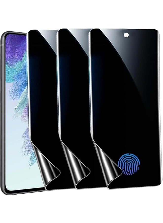 3-Pack Privacy Screen Protector for Samsung Galaxy S21 FE, Anti-Spy Flexible TPU Film, Supports Fingerprint Unlock - Image 2