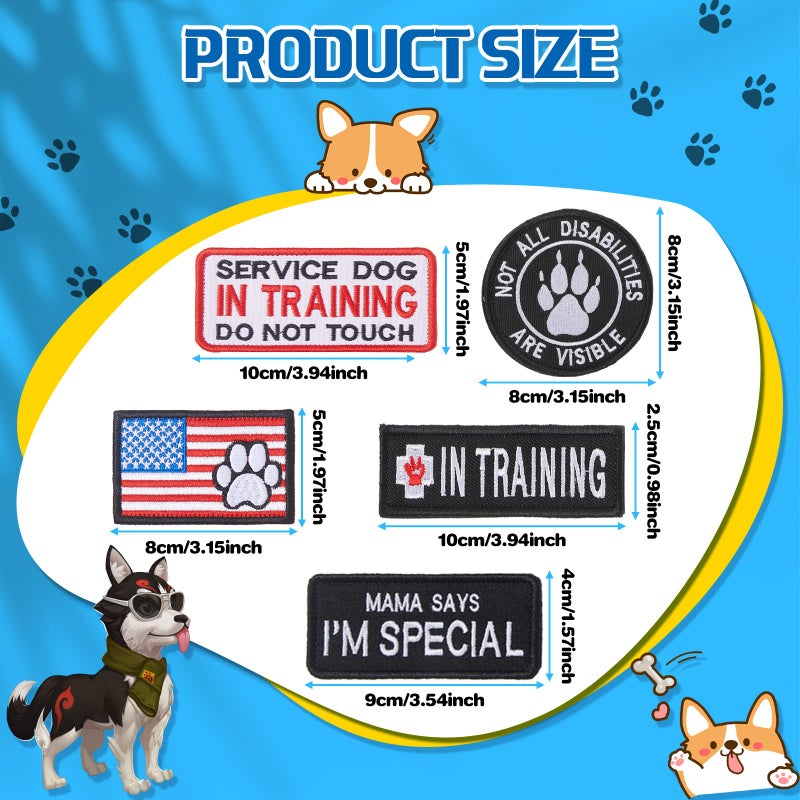 Mtlee 16 Pieces Service Dog Patch Please Do Not Pet in Training Patches Removable Tactical Embroidered Badge for Service Dog Harness Vest Collar Clothes - Image 2