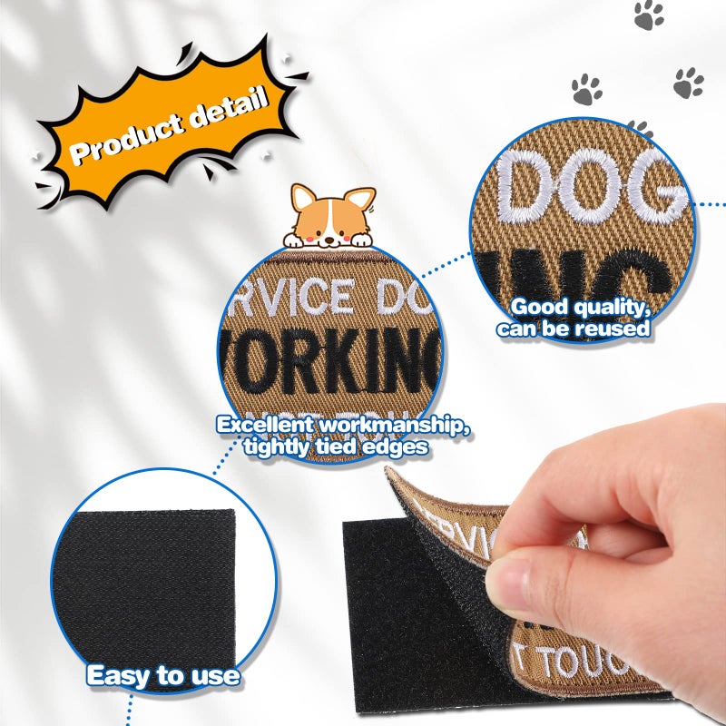 Mtlee 16 Pieces Service Dog Patch Please Do Not Pet in Training Patches Removable Tactical Embroidered Badge for Service Dog Harness Vest Collar Clothes - Image 3