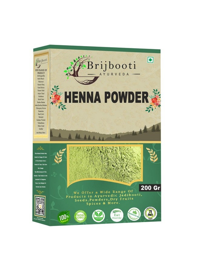  بريجبوتي مسحوق الحناء الطبيعي (200 جرام) بدون مسحوق مهندي الكيميائي لقناع وحزم الشعر - Image 1