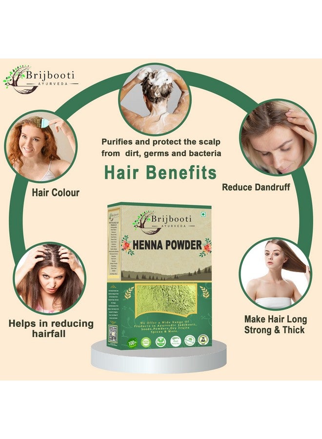  بريجبوتي مسحوق الحناء الطبيعي (200 جرام) بدون مسحوق مهندي الكيميائي لقناع وحزم الشعر - Image 3
