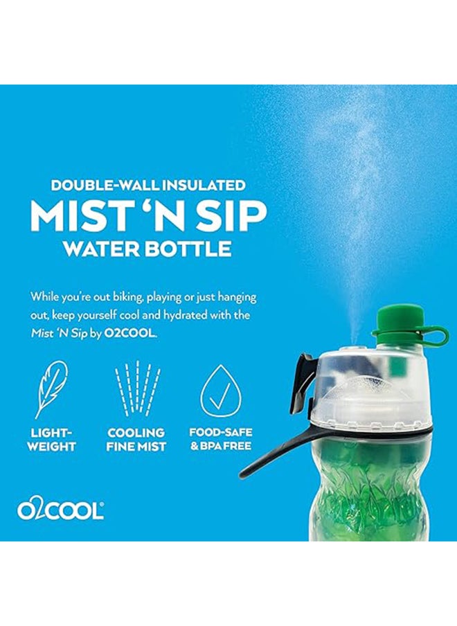 O2COOL - O2COOL Mist 'N Sip Misting Water Bottle 2-in-1 Mist And Sip Function With No Leak Pull Top Spout (Lacrosse) - Image 1