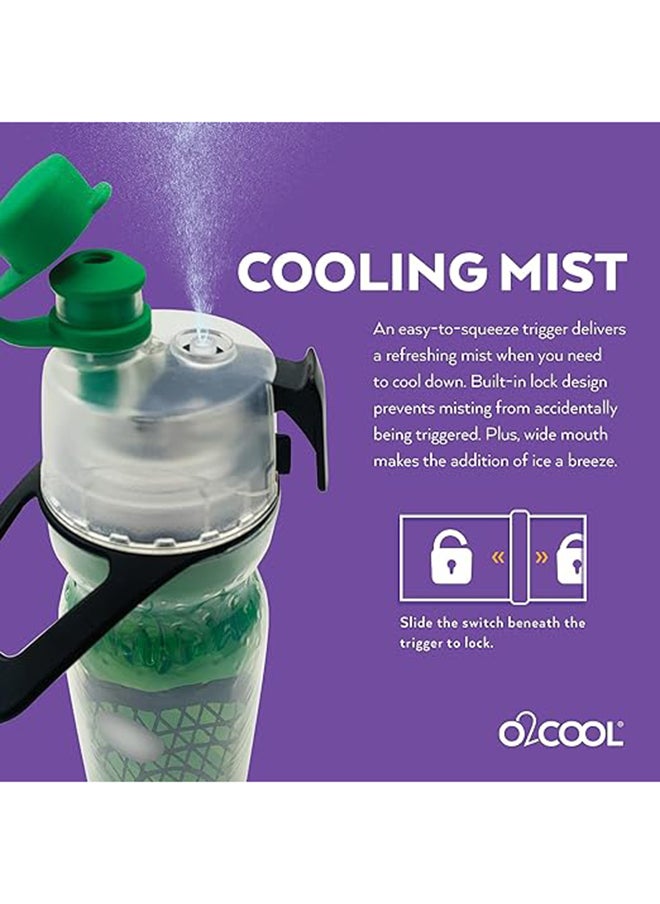 O2COOL - O2COOL Mist 'N Sip Misting Water Bottle 2-in-1 Mist And Sip Function With No Leak Pull Top Spout (Lacrosse) - Image 1