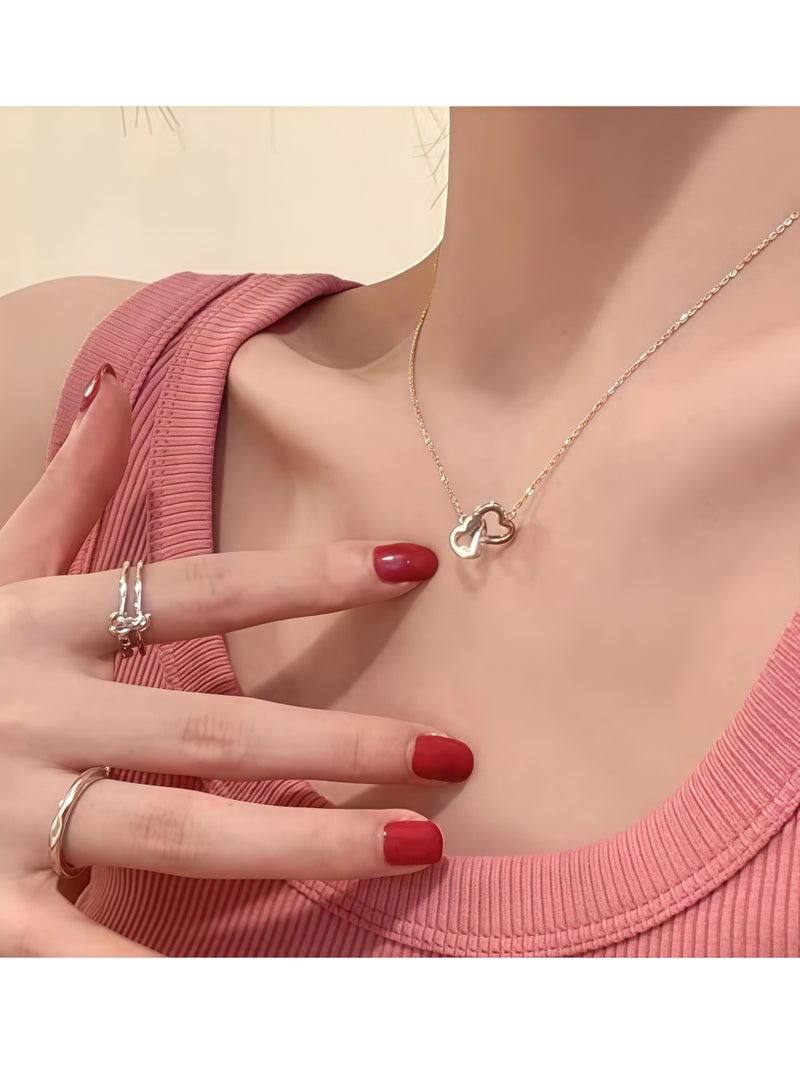 4 مجموعات من قلادة وسوار على شكل قلب مع أقراط مرصعة بأحجار الزركونيا المكعبة على شكل قلب للنساء - مجموعة مجوهرات عيد الحب للنساء والفتيات والأمهات وأعياد الميلاد - Image 4