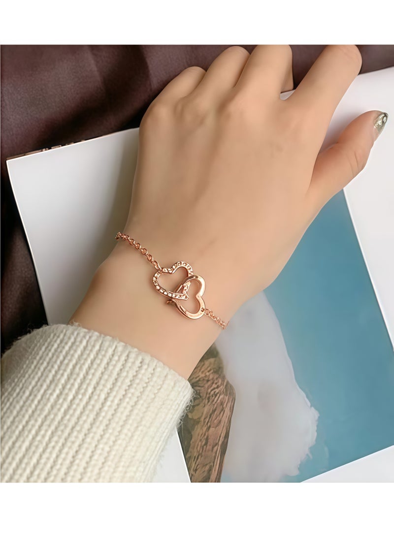 4 مجموعات من قلادة وسوار على شكل قلب مع أقراط مرصعة بأحجار الزركونيا المكعبة على شكل قلب للنساء - مجموعة مجوهرات عيد الحب للنساء والفتيات والأمهات وأعياد الميلاد - Image 3