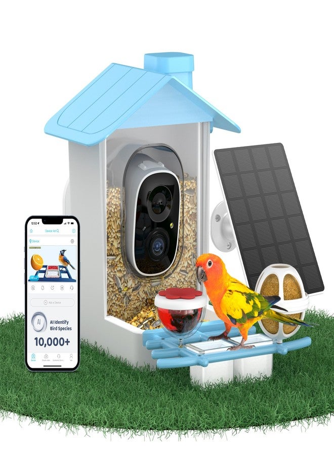 HARYMOR Bird Feeder with Camera, Outdoor Bird Watching Camera, Auto Capture Bird Videos & Motion Detection, Real Time Views, Wireless Camera Ideal Gift for Bird Lover - Image 1