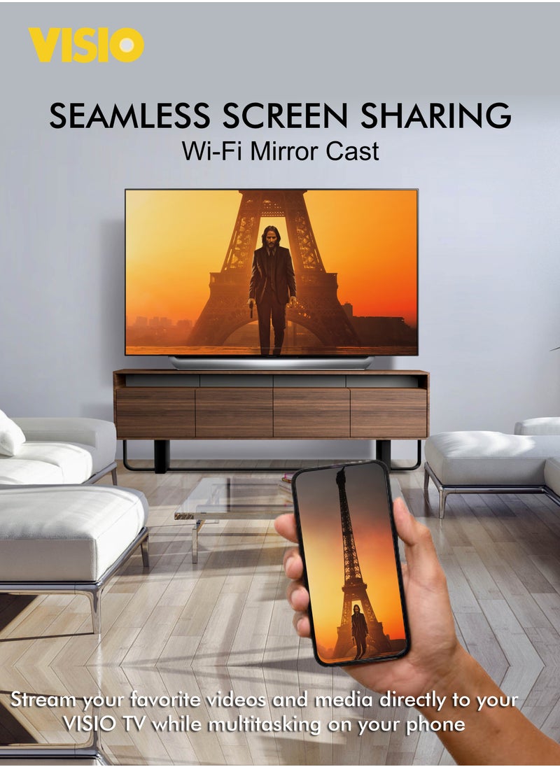 فيسيو تلفزيون 50 بوصة بدون إطار بدقة 4K سمارت أندرويد 14مع رسيفر داخلي  - Image 3