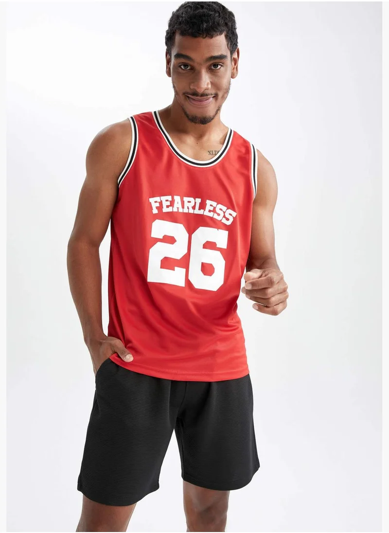 DeFacto Standard Fit Slogan Print Vest