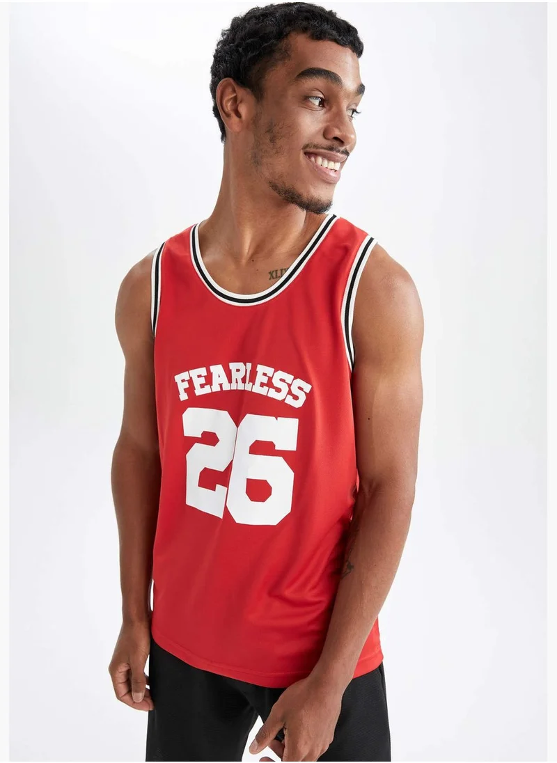 DeFacto Standard Fit Slogan Print Vest