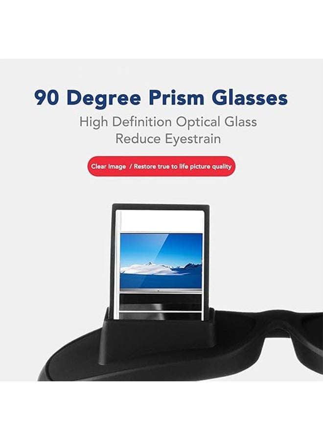 Unewshi Lazy Glasses, Horizontal Reading Glasses, Upside Down 90 Degree Glasses for Lying down Reading, Bed Prism Glasses Spectacles Horizontal Glasses Prism Periscope - Image 5
