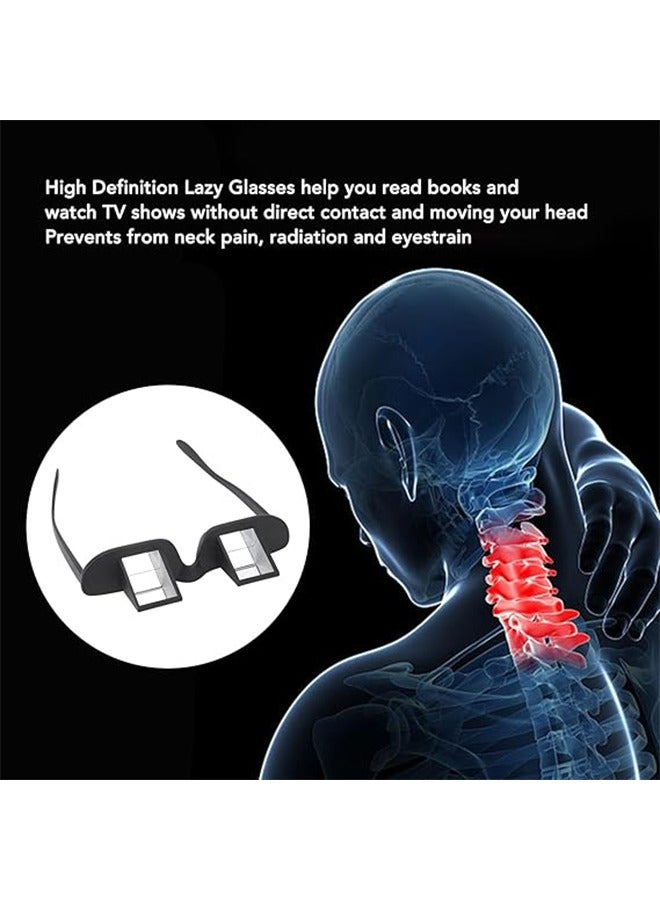 Unewshi Lazy Glasses, Horizontal Reading Glasses, Upside Down 90 Degree Glasses for Lying down Reading, Bed Prism Glasses Spectacles Horizontal Glasses Prism Periscope - Image 2