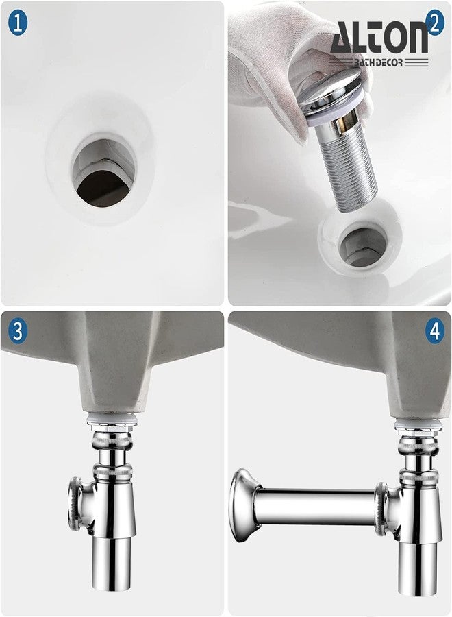 ALTON ALD130, Brass, Bottle Trap For Wash Basin and Kitchen Sink, Silver (300mm) - Image 5