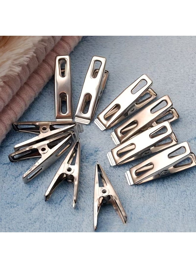 20 Pcs Stainless Steel Clothespins - Heavy Duty Rust-Proof Metal Laundry Clips for Clothes, Socks, Towels - Windproof Utility Pegs for Indoor & Outdoor Drying Rack - Durable Multi-purpose Hooks - Image 4