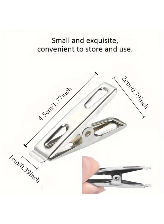 20 Pcs Stainless Steel Clothespins - Heavy Duty Rust-Proof Metal Laundry Clips for Clothes, Socks, Towels - Windproof Utility Pegs for Indoor & Outdoor Drying Rack - Durable Multi-purpose Hooks - Image 3