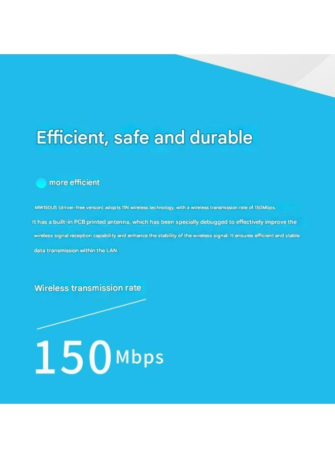 Mercury USB WiFi Adapter, Wireless WiFi 6 Network Adapter for PC, for Desktop, 2.4GHz and 5GHz Dual Band, Stable and Longer Distance, Plug and Play. Compatible with Windows 11/10 Linux, Blue