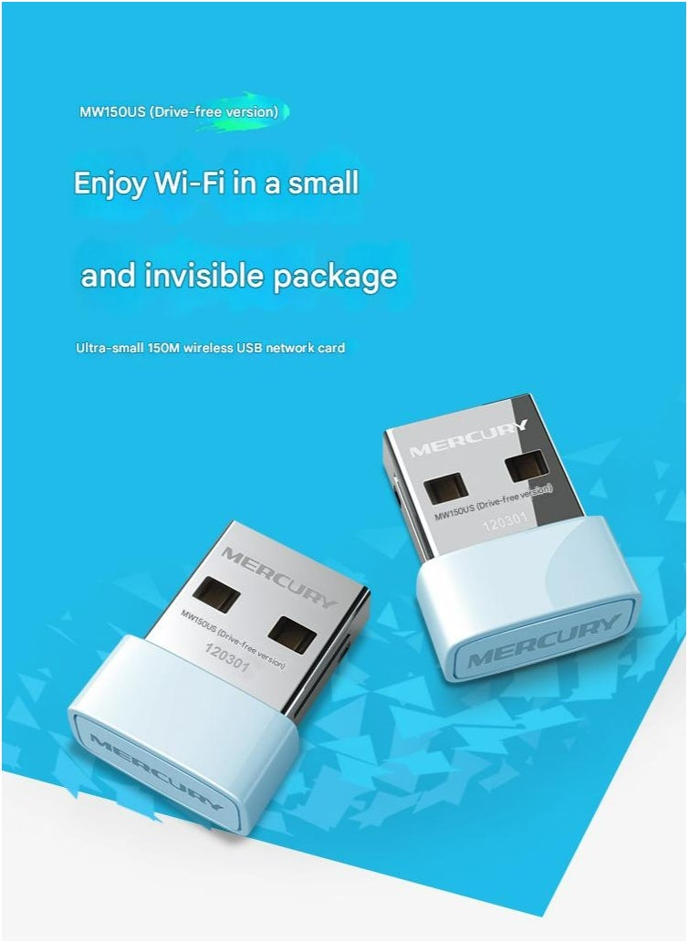 Mercury USB WiFi Adapter, Wireless WiFi 6 Network Adapter for PC, for Desktop, 2.4GHz and 5GHz Dual Band, Stable and Longer Distance, Plug and Play. Compatible with Windows 11/10 Linux, Blue