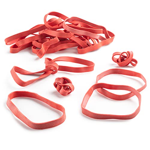 PlasticMill Red Rubber Bands Size 64 (3 1/2" x 1/4") - Colored #64 Rubber Bands Office Supplies - Thick, Elastic Rubber Bands for Tie Dyeing, File Folders, Produce, Cash Bundling (250-Count) - Image 1