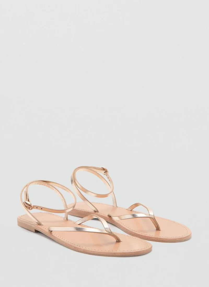 مانجو Metallic straps sandals