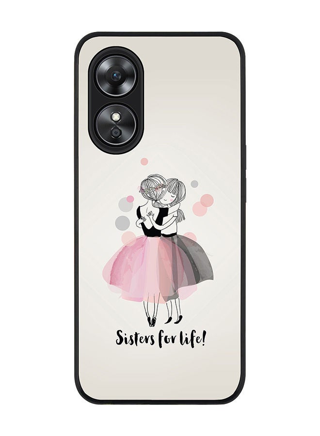 Stylizedd Rugged Black edge case for Oppo A97 Slim fit Soft Case Flexible Rubber Edges Anti Drop TPU Gel Thin Cover - Sisters for Life! - Image 1