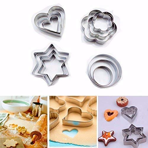 jk enterprise Kitchen Stainless Steel Pancake Omelette Mould Ring Set (Star/Heart/Round/Plum Flower) - Image 4