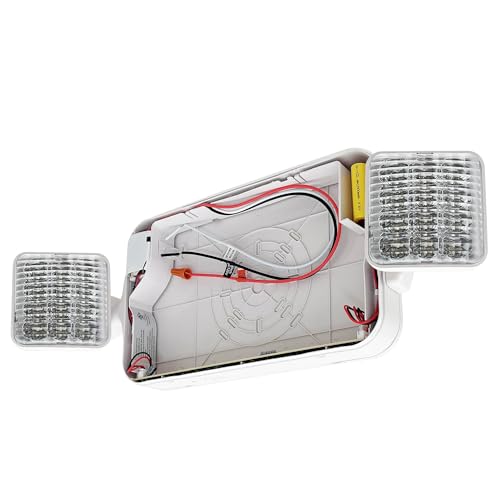 Light Fixture Industries LFI Lights® Standard COMBO UL 924 Listed, Exit Sign with Emergency Lights, Red LED, White, 120/277VAC Hardwired with Battery Backup, Optional Double Face and Knock Out Arrows, COMBO2RWBB - Image 4