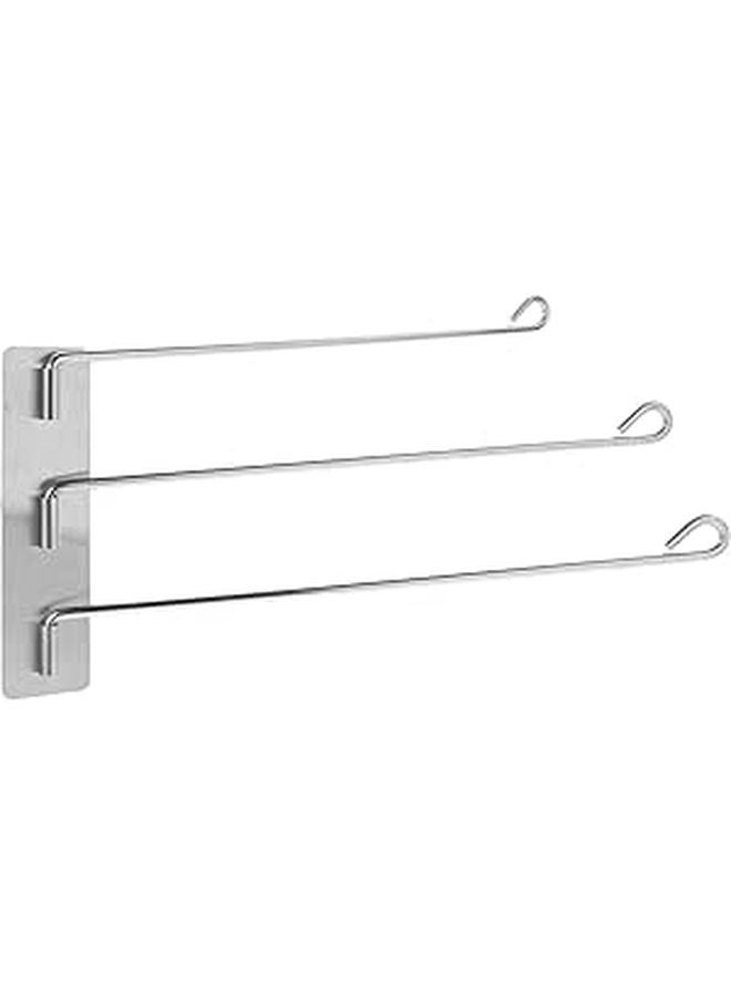 Stainless Steel Rotary Towel Rack Wall Mounted No Drilling Required Space Saving Organizer - Image 1
