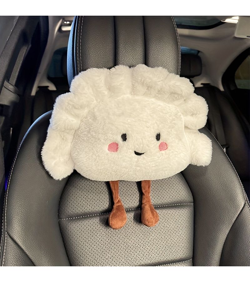 Cute Dumpling Neck Pillow One Piece Soft Plush Car Headrest Neck Protection - Image 5