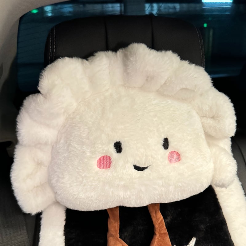 Cute Dumpling Neck Pillow One Piece Soft Plush Car Headrest Neck Protection - Image 3
