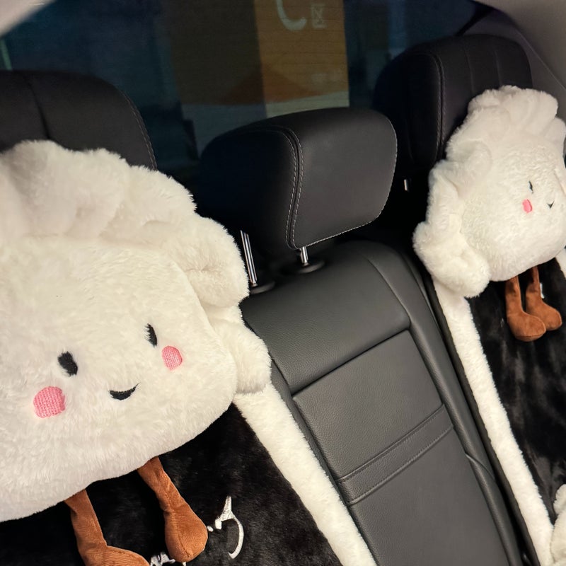 Cute Dumpling Neck Pillow One Piece Soft Plush Car Headrest Neck Protection - Image 1