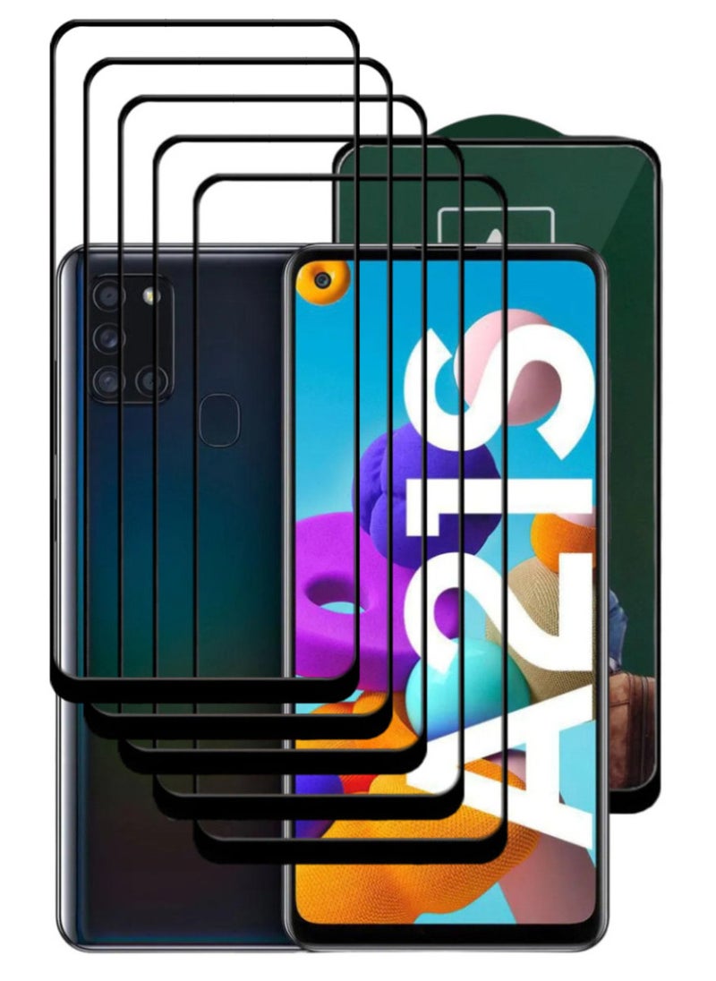 ACLIX 5 Pieces Antistatic ESD Dustproof Premium Quality High Definition Tempered Glass Screen Protector Designed For Samsung Galaxy A21s - Image 1