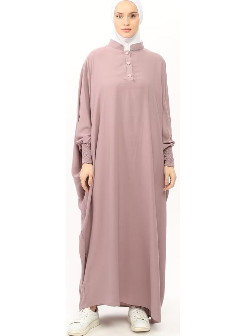 Altobeh Sultanbas Nikapli Chador Jilbab Khimar Abaya Elastic Sleeve Judge Collar Veiled Abaya Medina Silk - Image 3