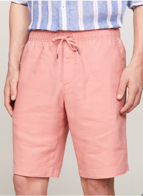Harlem Drawstring Skinny Fit Chino Shorts -  Linen,