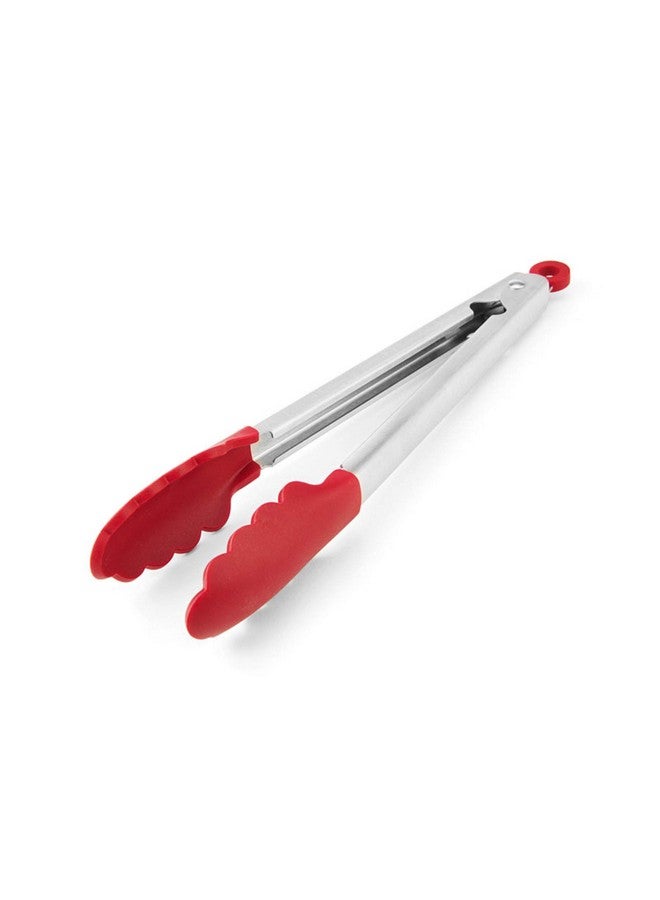 KitchenAid Silicone Stainless Steel Tongs, 12 Inch, Red - Image 3