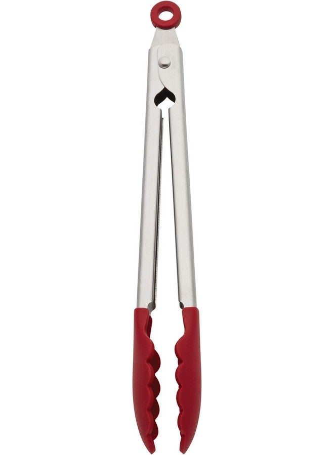 KitchenAid Silicone Stainless Steel Tongs, 12 Inch, Red - Image 1