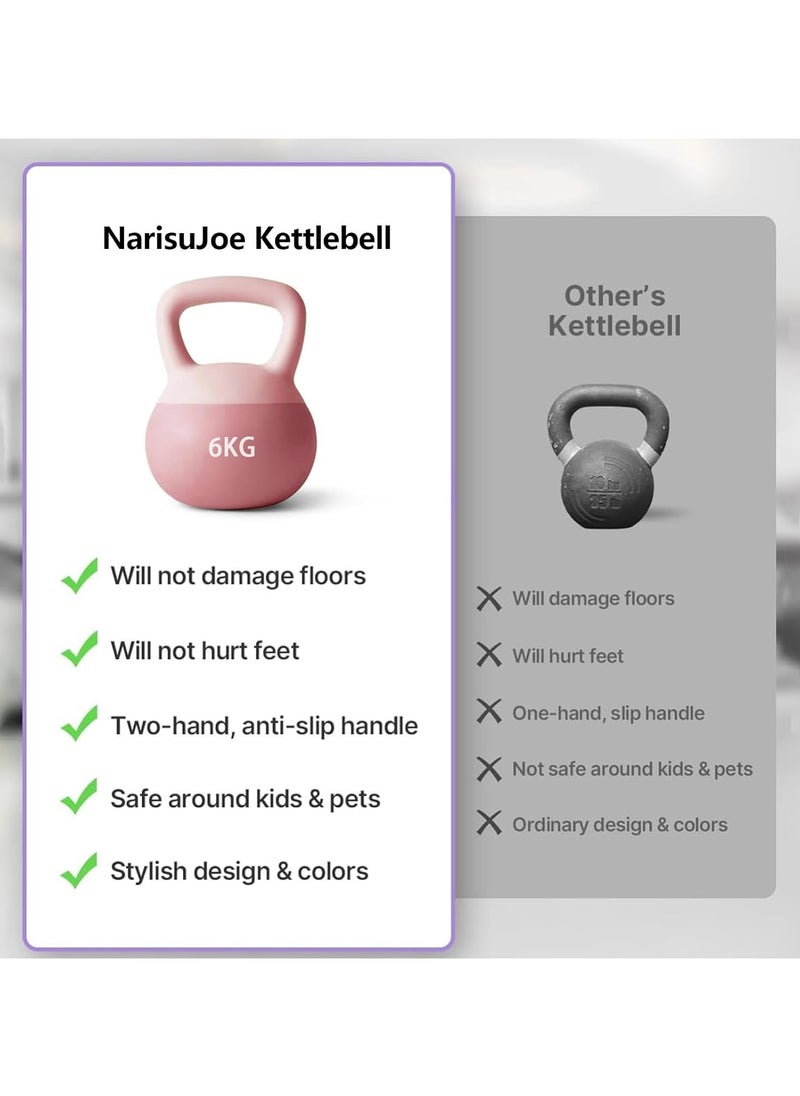 YQbest Soft Kettlebell, Strength Training Kettlebell Anti-Slip Grip Weight for Home Workouts 6KG  - Image 3