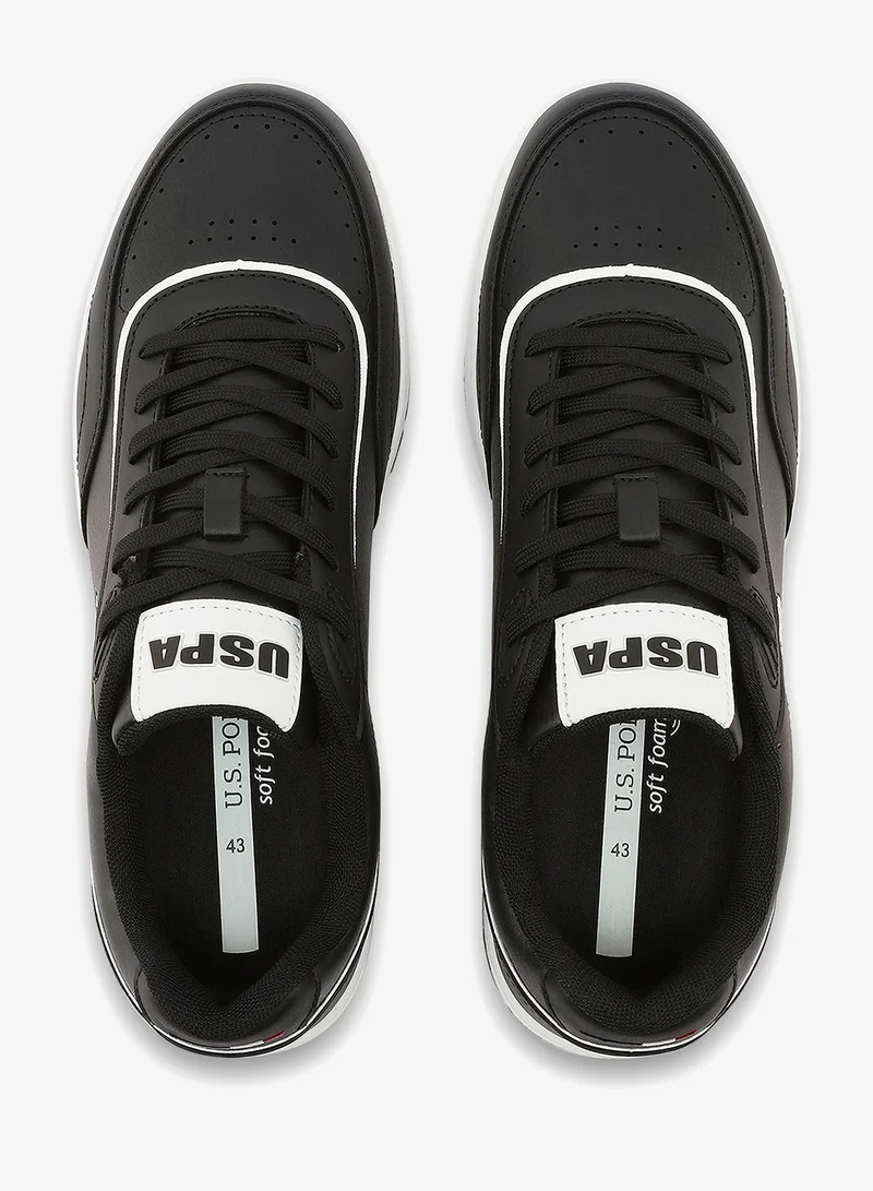 U.S. Polo Assn. black Men's Black Low-Top Sneakers - Lightweight Timeless Lace-Up Style, Ideal for Casual Outings for Men | Best Price UAE