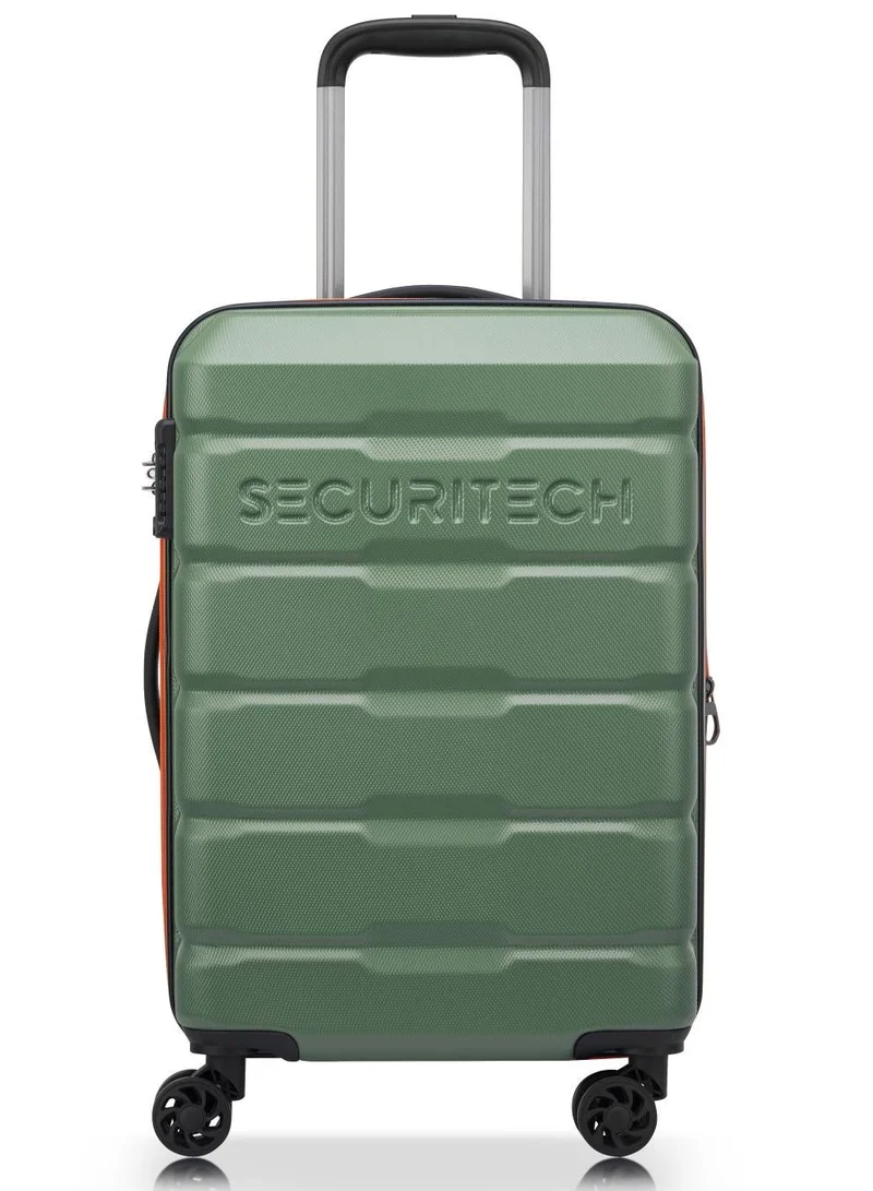 Securitech Citadel By Delsey Paris 54 Cm Hardside 4-Double Wheeled Expandable Cabin Luggage Trolley - Green