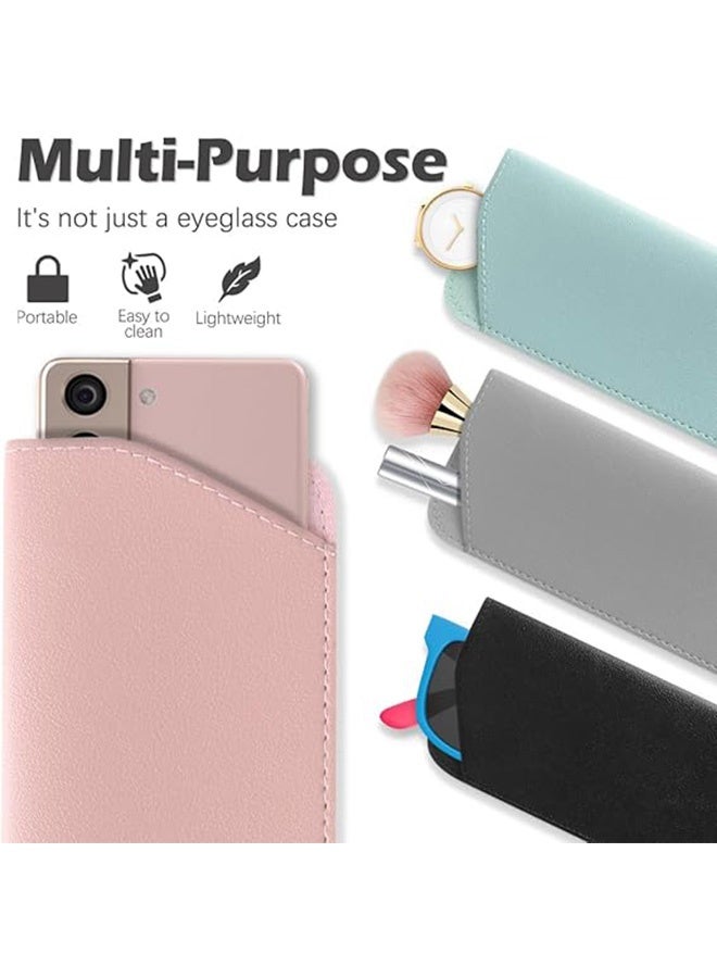 كوانتوم 4 صناديق نظارات PCS، حقيبة نظارات جلدية لينة محمولة، حقيبة تخزين النظارات القابلة لإعادة الاستخدام للرجال والنساء - Image 4