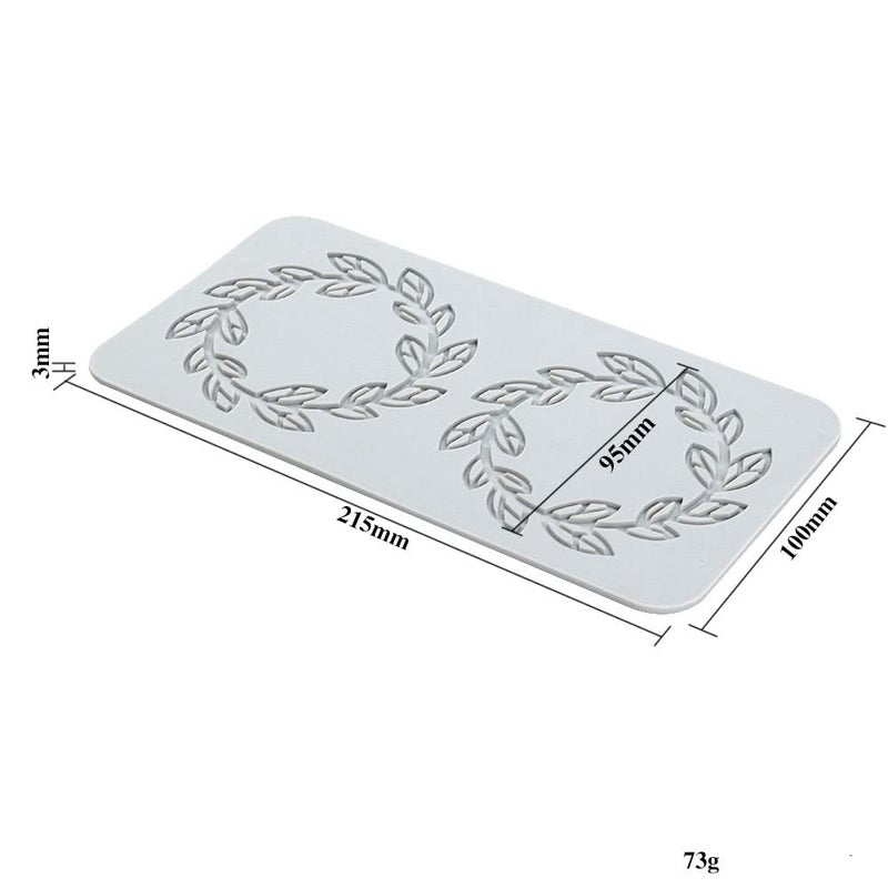 TUKE Lace Molds for Cake Decorating 3D Leaf Silicone Molds for Baking Gummy Molds Clay Fondant Molds Lace Mats Flower Honeycomb Bee Pattern for Sugar Chocolate Polymer (Leaf_8.6x4x0.12inch_R) - Image 4
