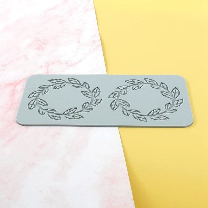 TUKE Lace Molds for Cake Decorating 3D Leaf Silicone Molds for Baking Gummy Molds Clay Fondant Molds Lace Mats Flower Honeycomb Bee Pattern for Sugar Chocolate Polymer (Leaf_8.6x4x0.12inch_R) - Image 3