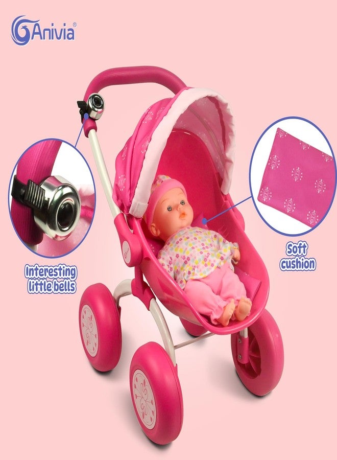 Anivia ANNIVIA Baby Doll Stroller - Metal Fold Up and Down Pram Carriage for Dolls - Image 2