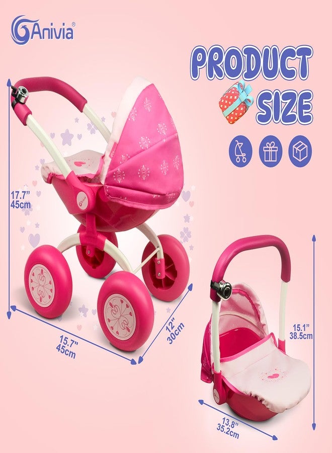 Anivia ANNIVIA Baby Doll Stroller - Metal Fold Up and Down Pram Carriage for Dolls - Image 4