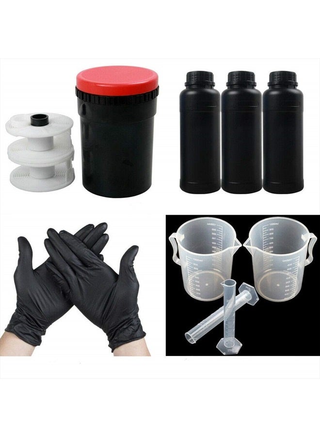 eTone 120 135 B&W Film Darkroom Kit Developing Equipment Processing Tool Developing Tank with Spiral Reel Chemical Bottle - Image 1