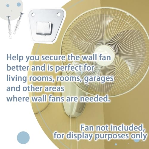 LUTQ 2-Set Heavy Duty Wall Fan Mounting Bracket - Solid Steel, with Fastening Screws, Oscillation Fans Hidden Holder - Image 5