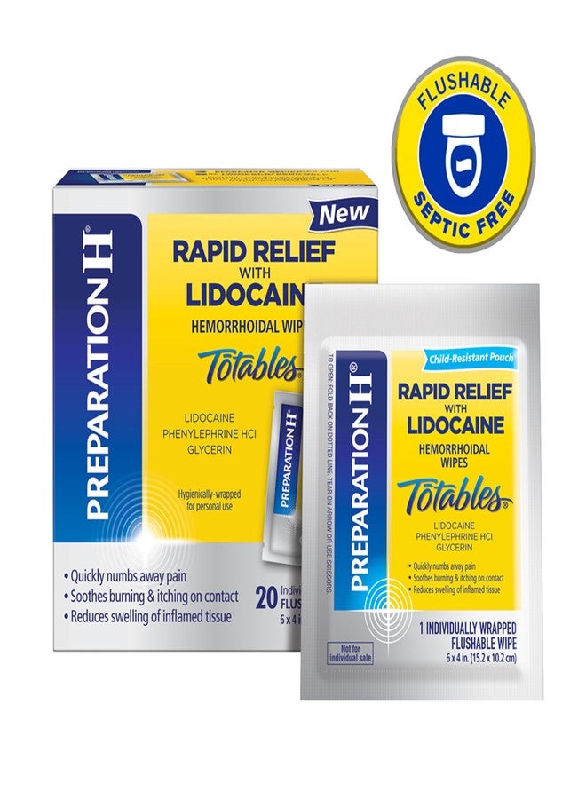 Preparation H Rapid Relief Hemorrhoid Wipes with Lidocaine, Numbing Relief for Swelling, Pain, Burning and Itching - 20 Count - Image 2