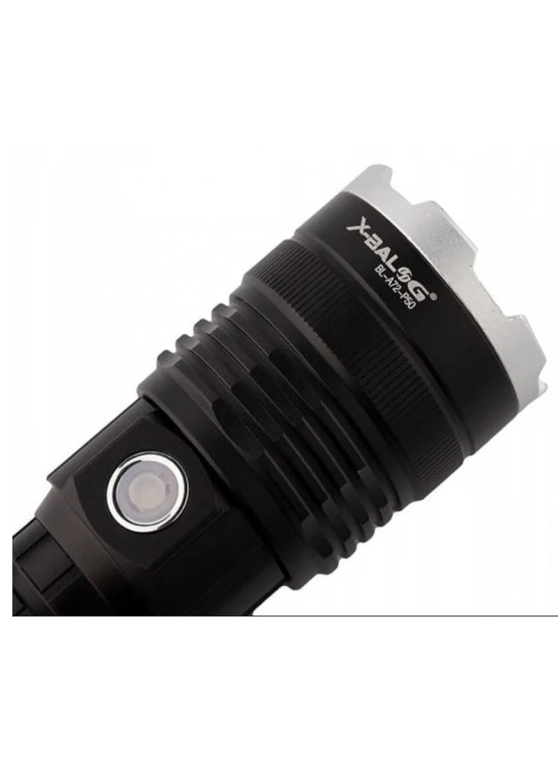 X72 Zoomable  Ultra Bright LED Flashlight  High Lumens Super Bright Tactical Flashlight Battery - Image 4